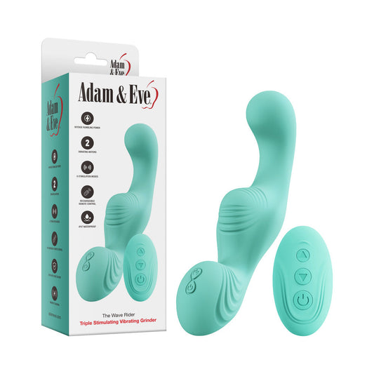 Adam & Eve The Wave Rider Rumbly Vibrating Grinder – Teal