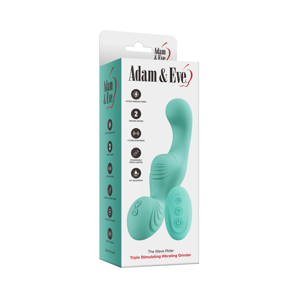 Adam & Eve The Wave Rider Rumbly Vibrating Grinder – Teal