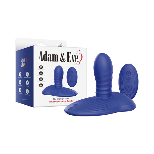 Adam & Eve The Midnight Rider Thrusting and Vibrating Grinder – Blue