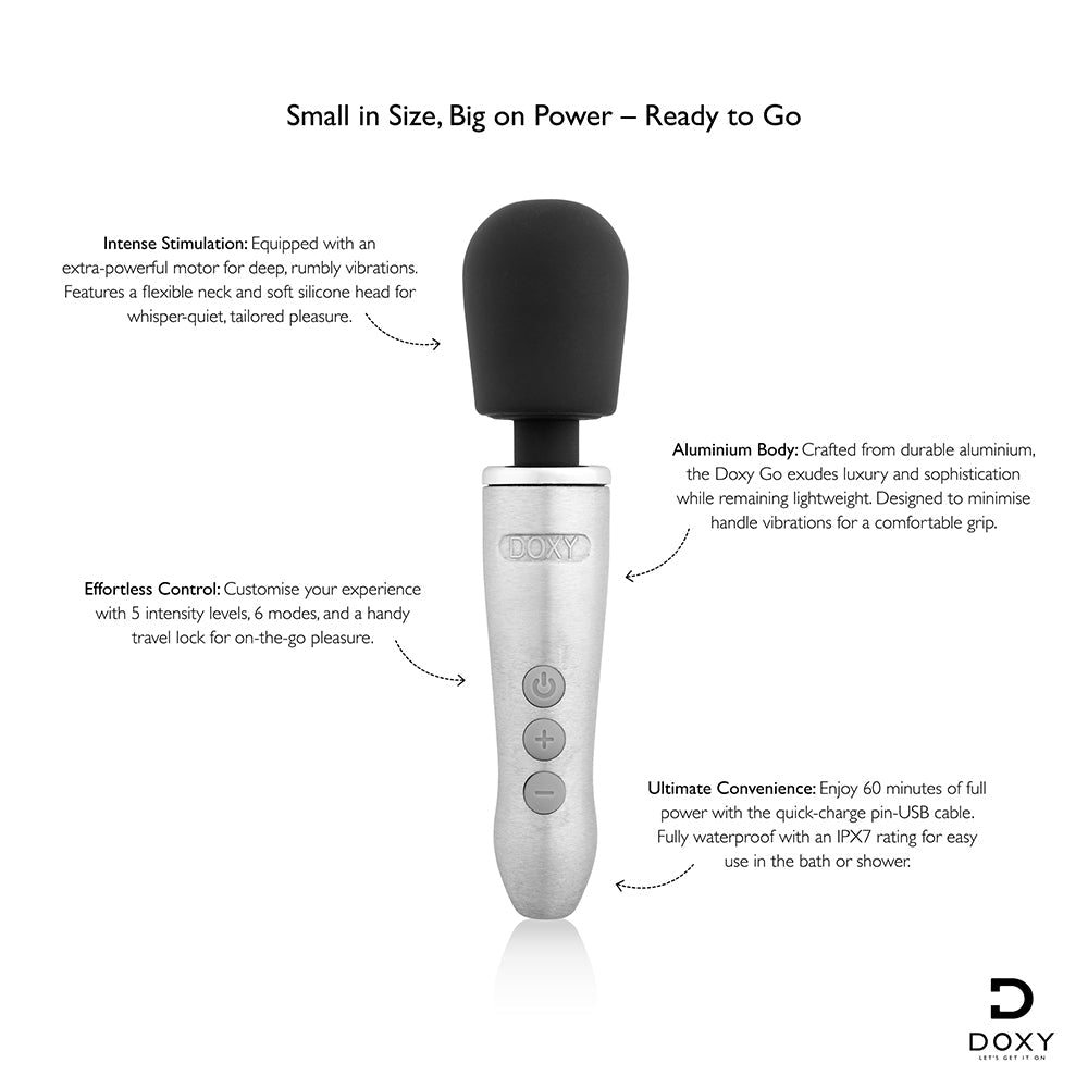 Doxy Go Travel-Sized Wand Massager – Multi-Color