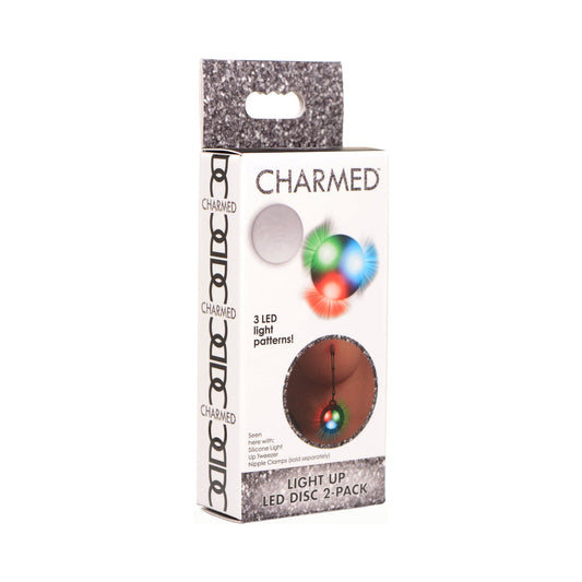 XR Brands Charmed Light Up LED Disc Replacement 2-Pack – White