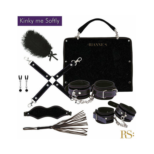 Rianne S Kinky Me Softly Bondage Kit – 7-Piece Set – Black