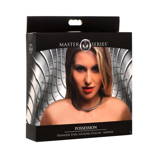 Master Series Possession Stainless Steel Locking Collar M - Silver