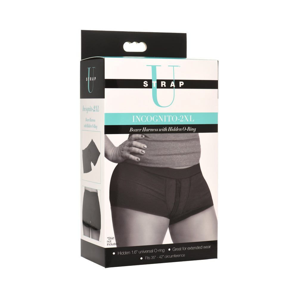 Strap U Incognito Boxer Harness with Hidden O-Ring 2XL – Black
