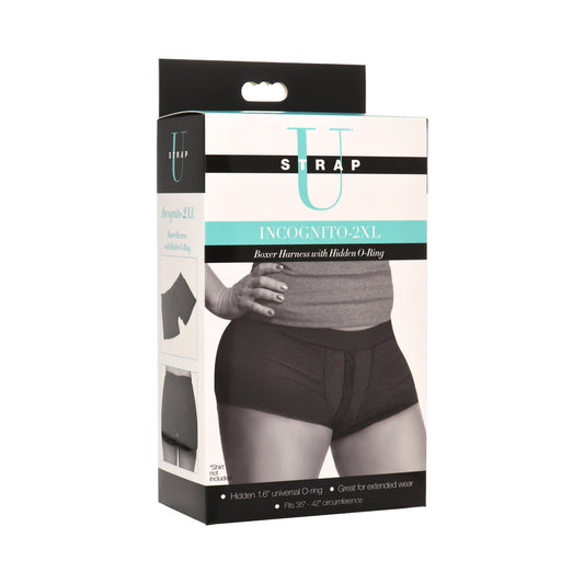Strap U Incognito Boxer Harness with Hidden O-Ring 2XL – Black