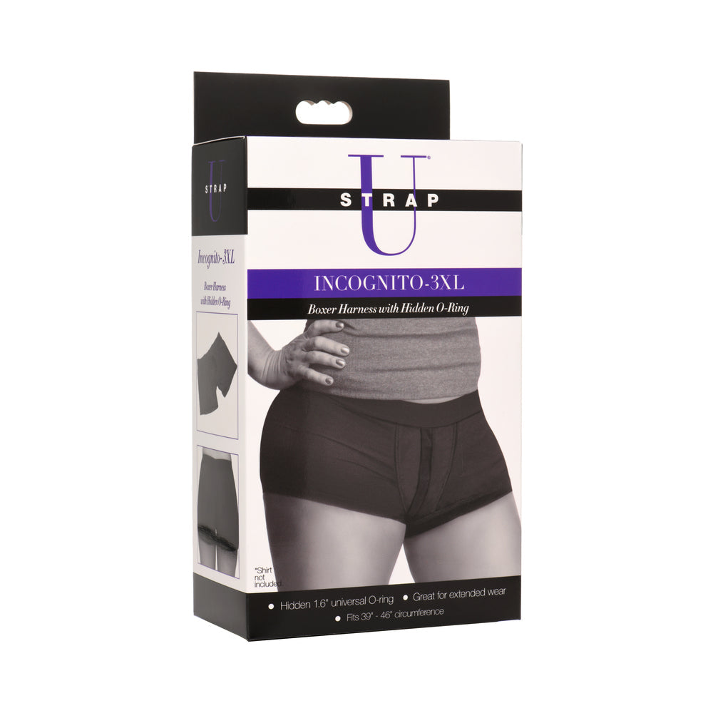 Strap U Incognito Boxer Harness with Hidden O-Ring 3XL - Black