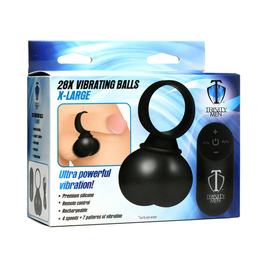 Trinity Vibes 28X Vibrating Balls XL – Remote Controlled Vibrating Balls – Black