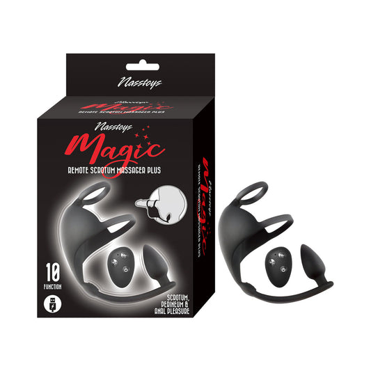 Nasstoys Magic Remote Scrotum Massager Plug – Black – 10 Vibrating Functions
