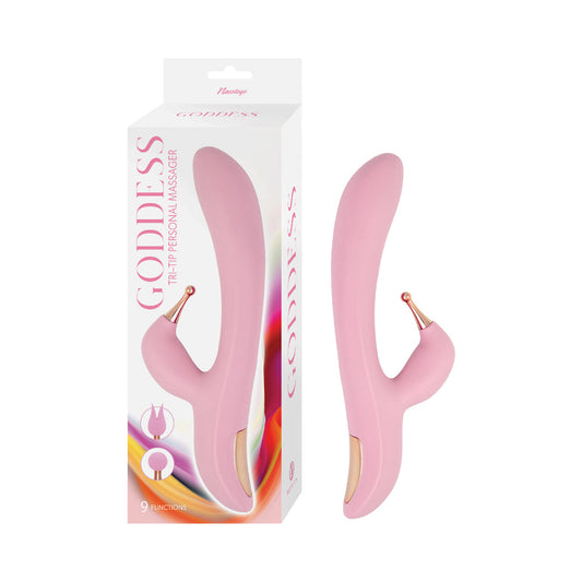 Nasstoys Goddess Tri-Tip Personal Massager – Pink – 9 Vibration Functions