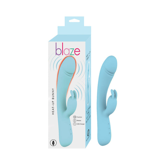 Nasstoys Blaze Heat-Up Bunny – Vibrating Silicone Toy – Blue