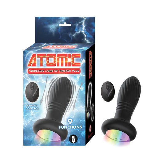 Nasstoys Atomic Thrusting Light-Up Twister Plug – Black – Remote Control with 9 Functions