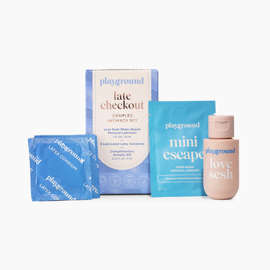Playground Late Checkout Couples Intimacy Set – Water-Based Lubricant and Condoms