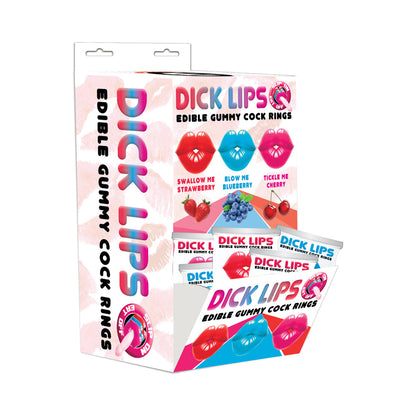 Dicklips Edible Gummy Cock Rings – Assorted Flavors – 21pcs