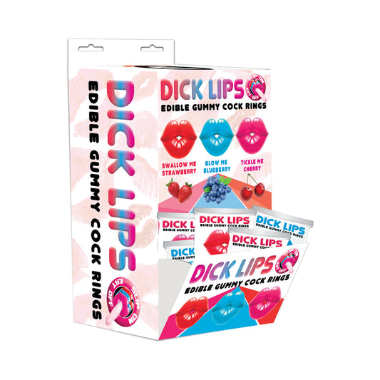 Dicklips Edible Gummy Cock Rings – Assorted Flavors – 21pcs