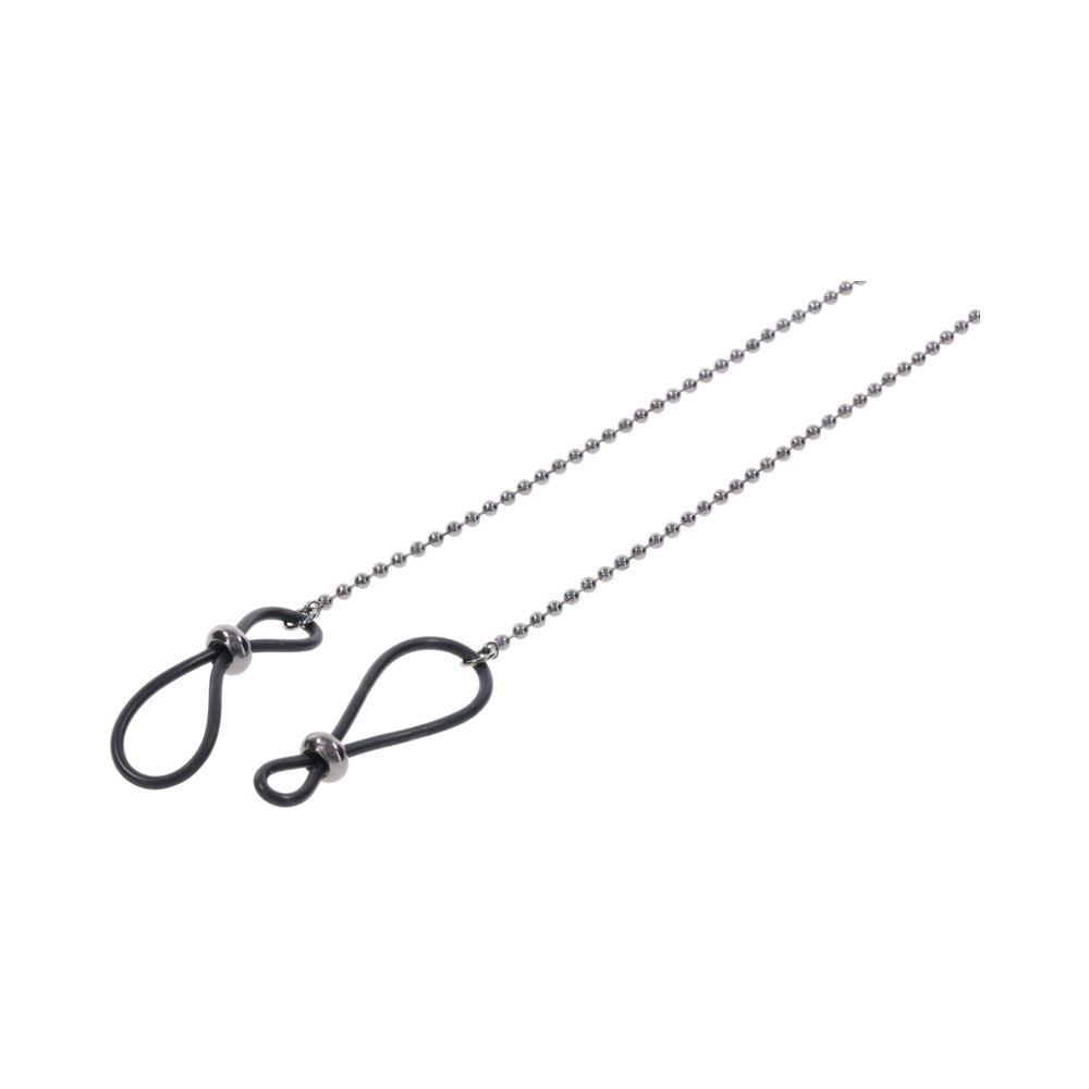 Sportsheets Ex's & Oh's Body Jewelry with Nipple Ties – Black