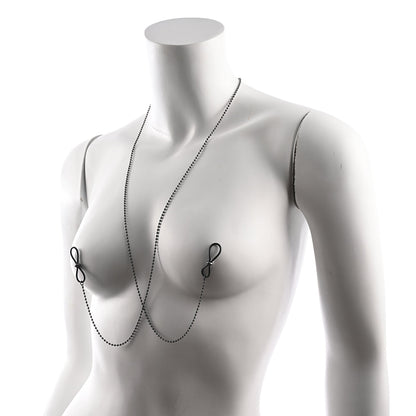 Sportsheets Ex's & Oh's Body Jewelry with Nipple Ties – Black