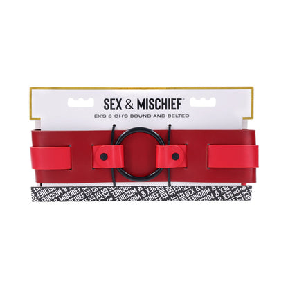 Sportsheets Ex's & Oh's Bound and Belted Restraint - Red