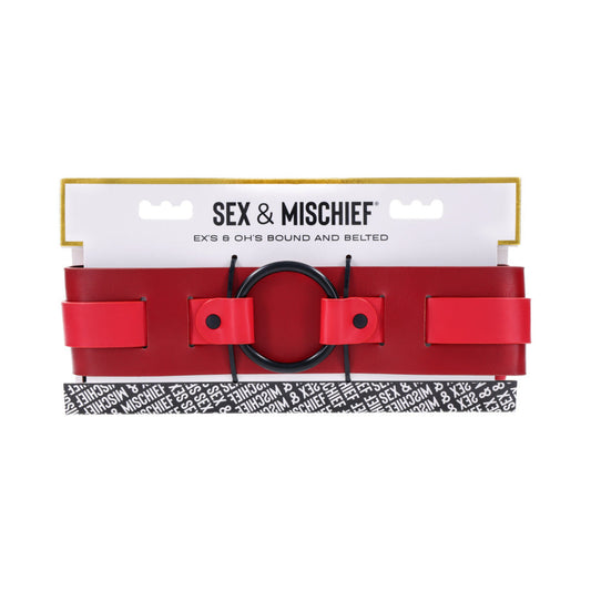 Sportsheets Ex's & Oh's Bound and Belted Restraint - Red