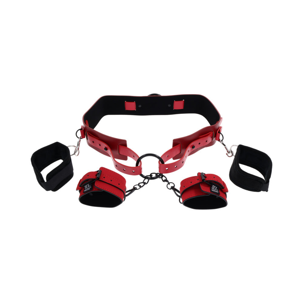 Sportsheets Ex's & Oh's Bound and Belted Restraint - Red