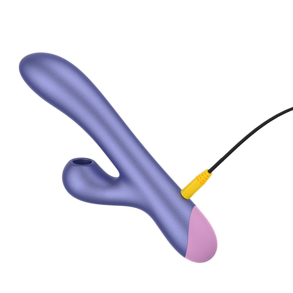 ROMP Pulse Pleasure Air Rabbit Vibrator with Dual Motors - Purple