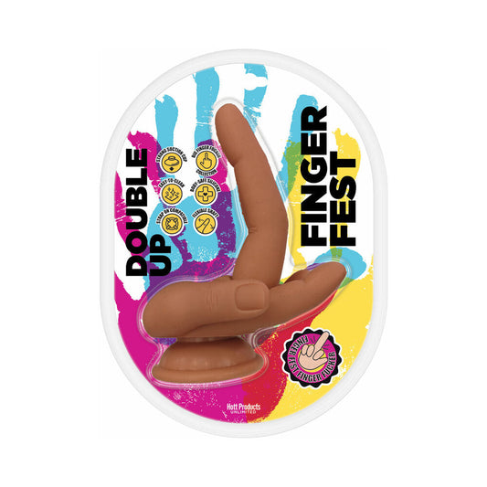 Hott Products Finger Fest Double Up Dildo – Tan