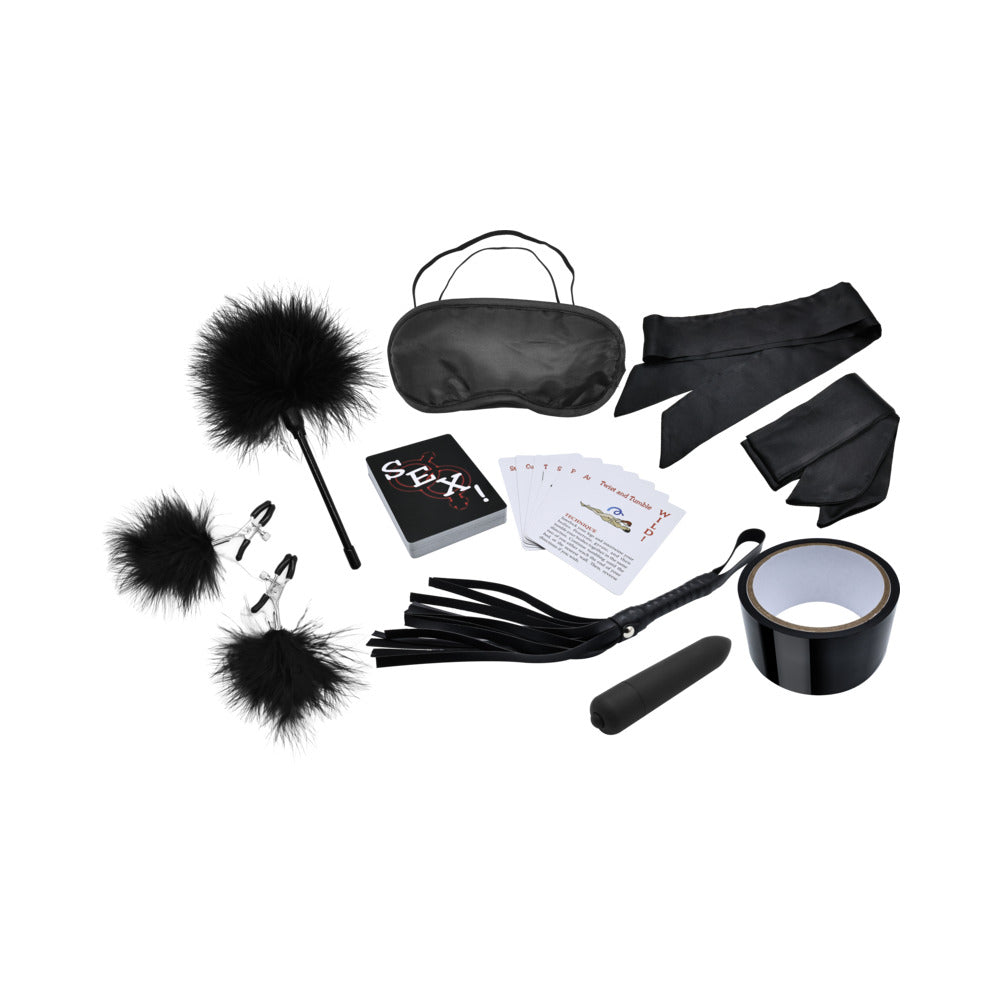 Adam & Eve Midnight Moods Collection 10-Piece Bondage Play Set - Black