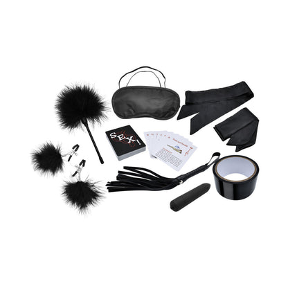 Adam & Eve Midnight Moods Collection 10-Piece Bondage Play Set - Black