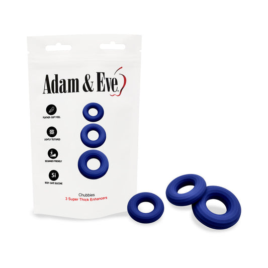 Adam & Eve Chubbies Extra-Thick Penis Enhancement Rings – Blue