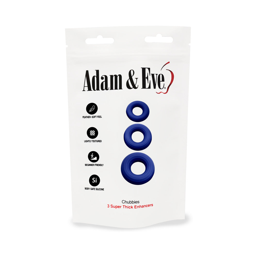 Adam & Eve Chubbies Extra-Thick Penis Enhancement Rings – Blue