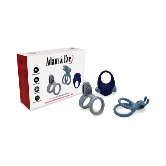 Adam & Eve Rockin' Rumbler Enhancers Set – Gray – Silicone