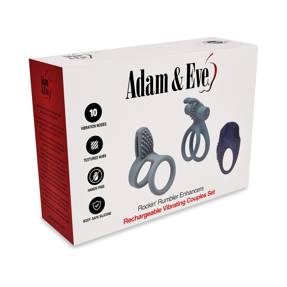 Adam & Eve Rockin' Rumbler Enhancers Set – Gray – Silicone