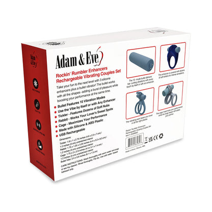 Adam & Eve Rockin' Rumbler Enhancers Set – Gray – Silicone