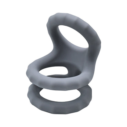 Adam & Eve Adam's Ridged Triple Cage – Gray – Silicone Cock Ring Set