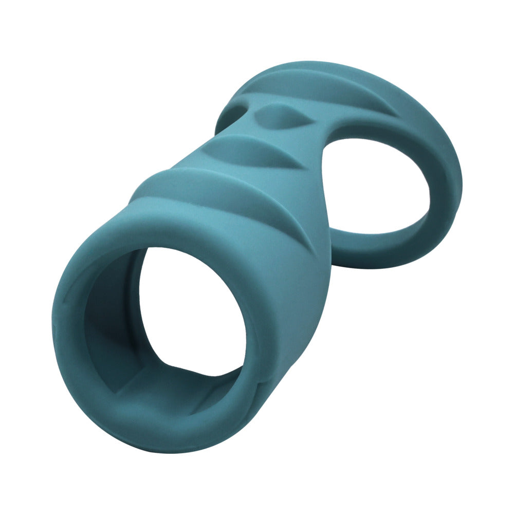 Adam & Eve Adam's Ridged Cage Dual-Loop Enhancement Device - Teal