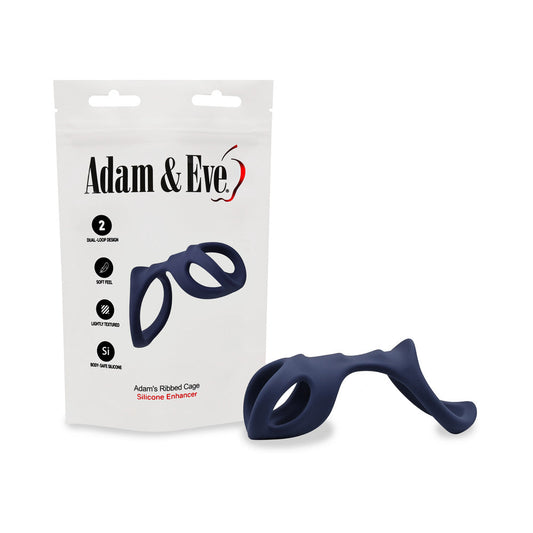 Adam & Eve Adam's Ribbed Cage Erection Enhancer – Black