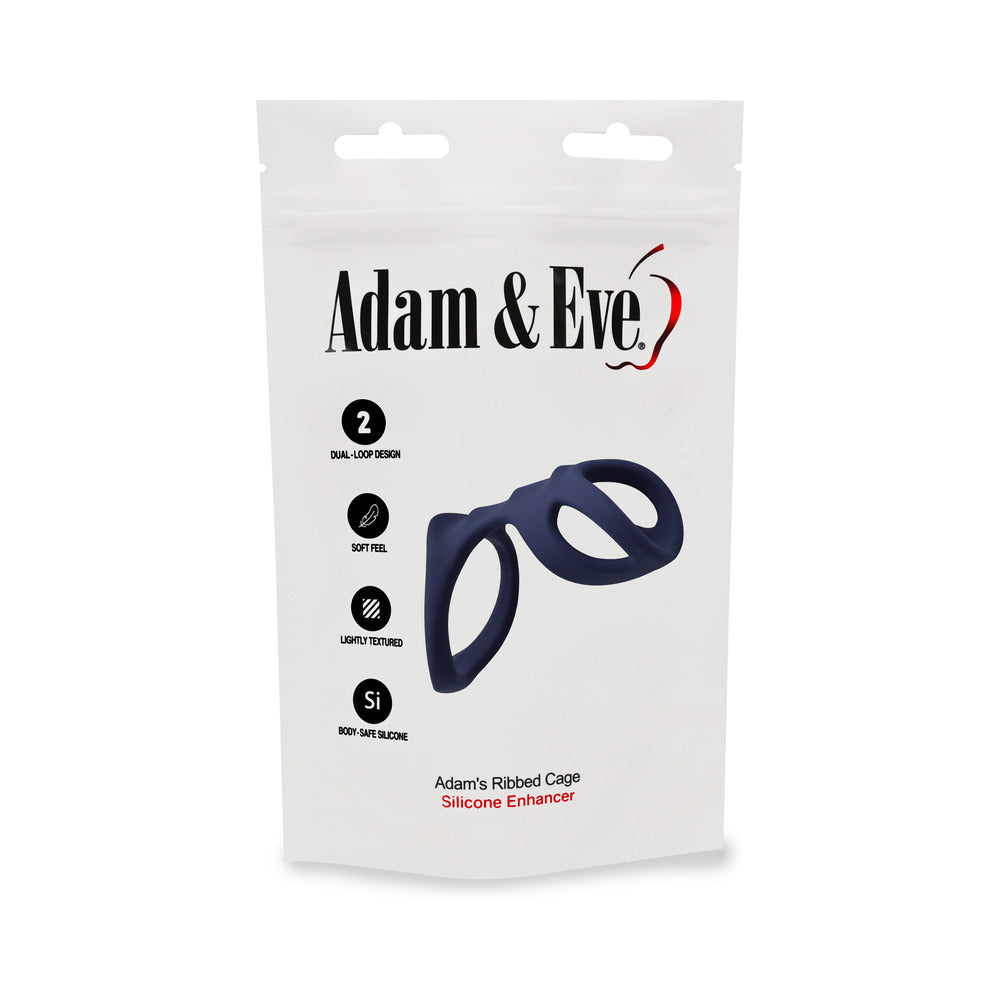 Adam & Eve Adam's Ribbed Cage Erection Enhancer – Black