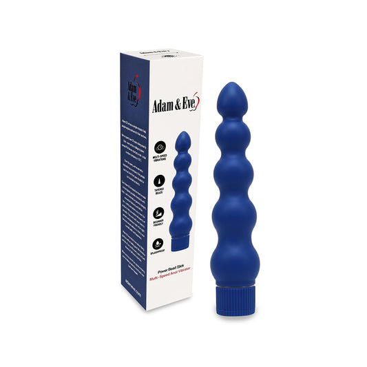 Adam & Eve Vibrating Power Bead Stick - Blue - Multi-Speed Beaded Stimulator