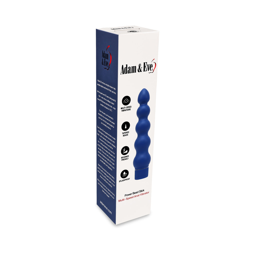Adam & Eve Vibrating Power Bead Stick - Blue - Multi-Speed Beaded Stimulator