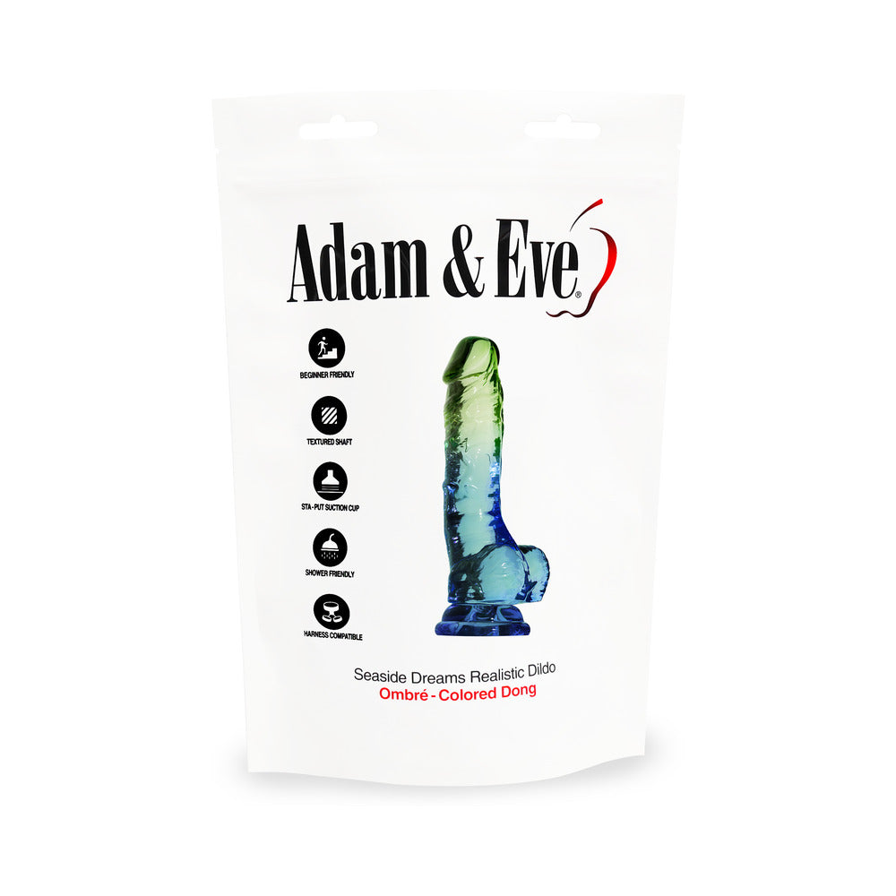 Adam & Eve Seaside Dreams Realistic Dildo 7.5 in. Multi-Color