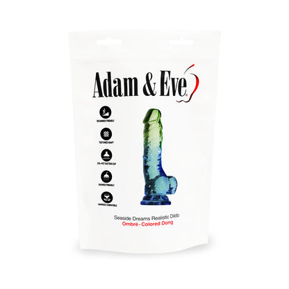 Adam & Eve Seaside Dreams Realistic Dildo 7.5 in. Multi-Color