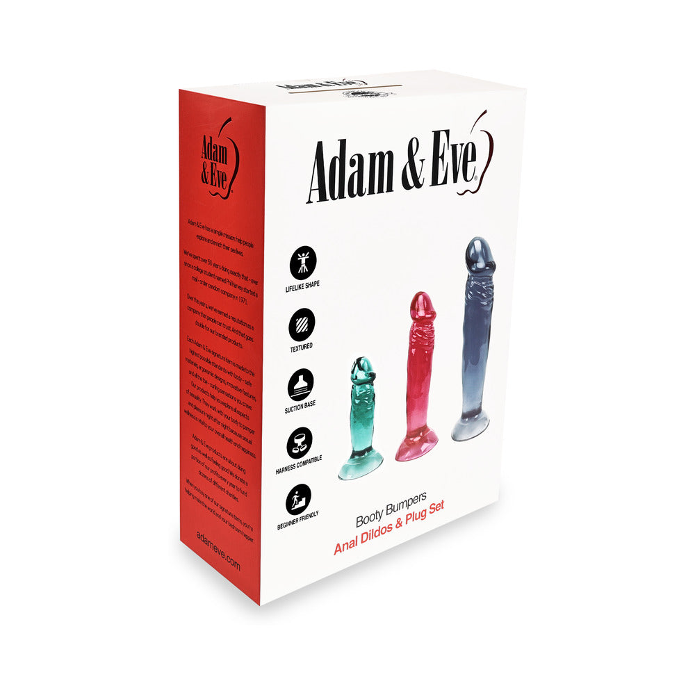 Adam & Eve Booty Bumpers Dildo & Plug Kit – Multi-Color – Anal Training Set