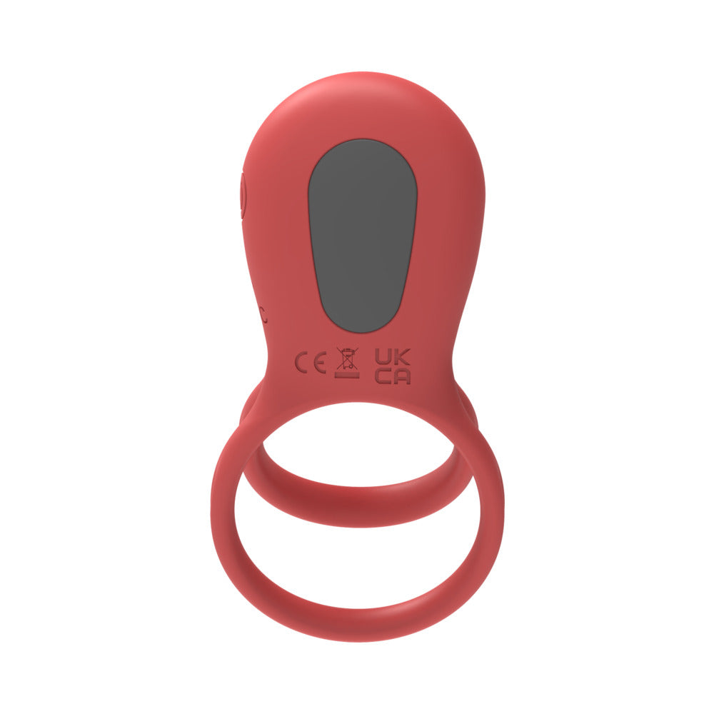 Adam & Eve Vibrating Rose Girth Enhancer Couples Triple Stimulator – Red