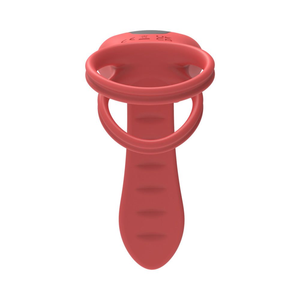 Adam & Eve Vibrating Rose Girth Enhancer Couples Triple Stimulator – Red