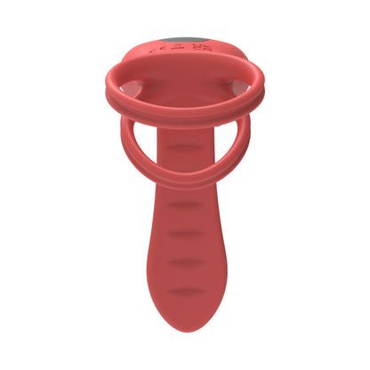 Adam & Eve Vibrating Rose Girth Enhancer Couples Triple Stimulator – Red