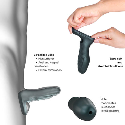 MAN WAN Ryzer Penis Extender and Soft Masturbating Sleeve – Gray