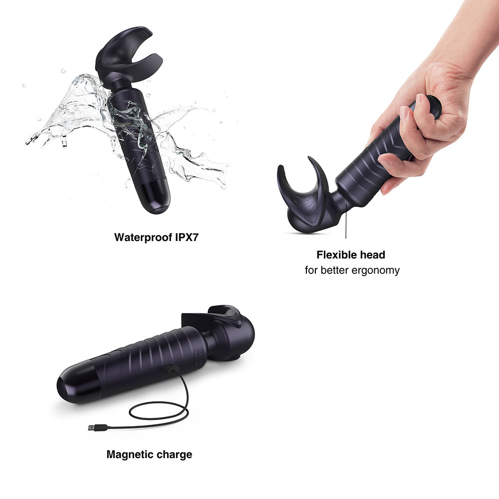 MAN WAN Man.Wand EVO 2-in-1 Frenulum Stimulator & Wand – Black Plum
