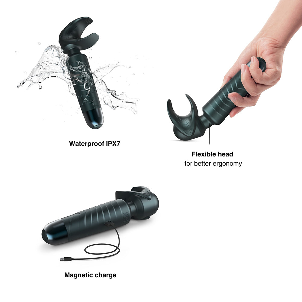MAN WAN Man.Wand EVO 2-in-1 Frenulum Stimulator & Wand – Crescendo Function – Gray