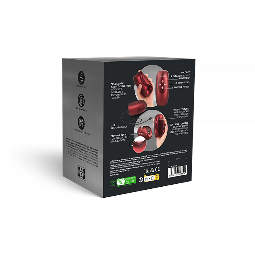 MAN WAN Sub One Tapping Stimulator – Velvet Red – Ergonomic Design with Pleasure Assist Function