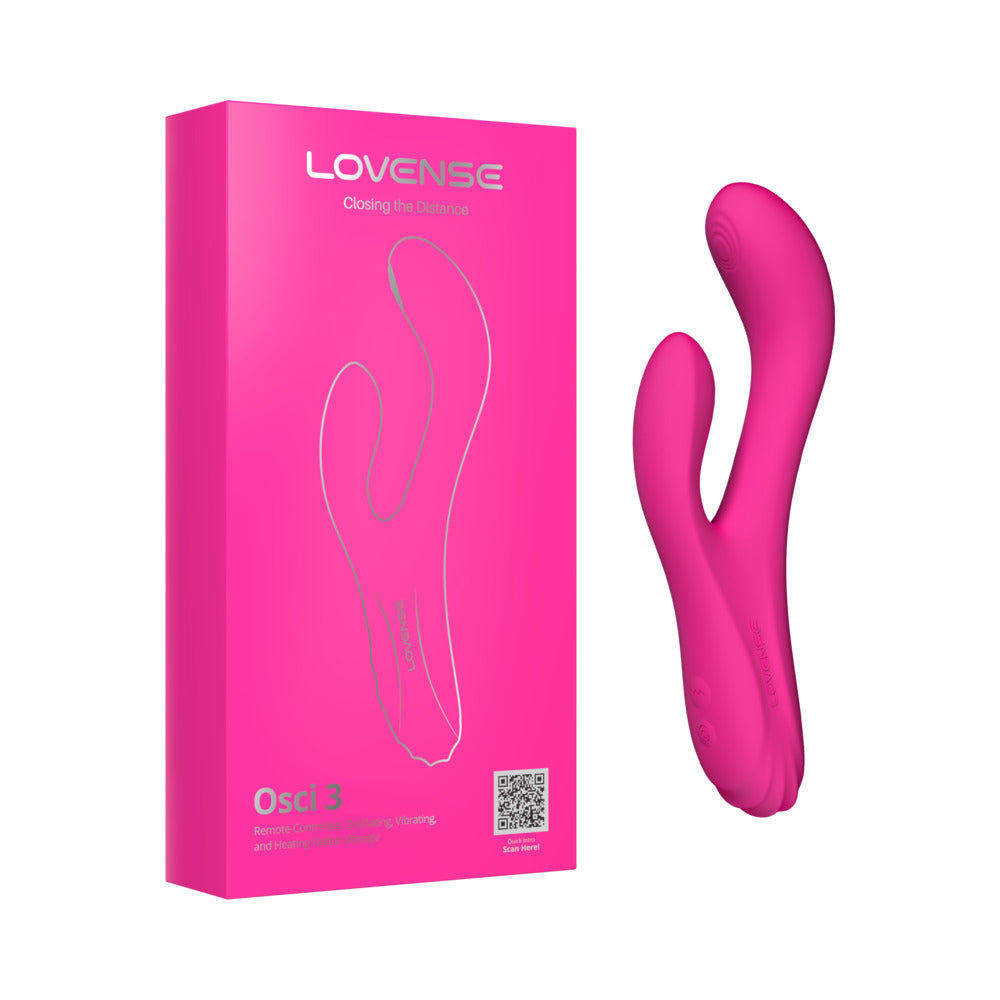 Lovense Osci 3 Remote-Controlled Heating Rabbit Vibrator for Clit and G-spot - Hot Pink