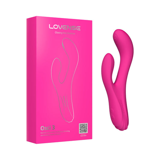 Lovense Osci 3 Remote-Controlled Heating Rabbit Vibrator for Clit and G-spot - Hot Pink